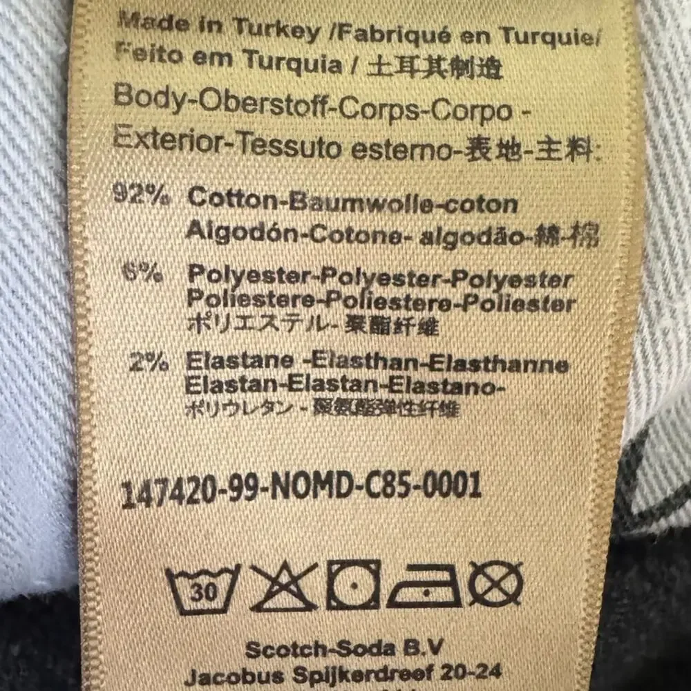 Scotch & Soda Black Amsterdams Blauw Straight Slim fit jeans Size 31/32